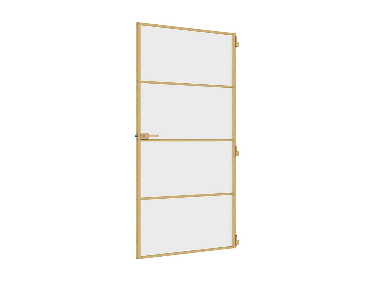 Porte intérieure mince doré verre trempé aluminium
