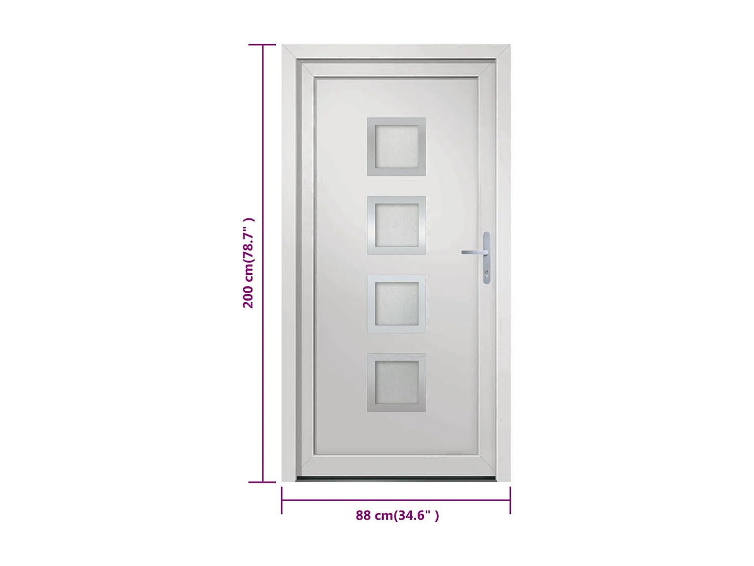 Porta de entrada branca 88x200 cm PVC