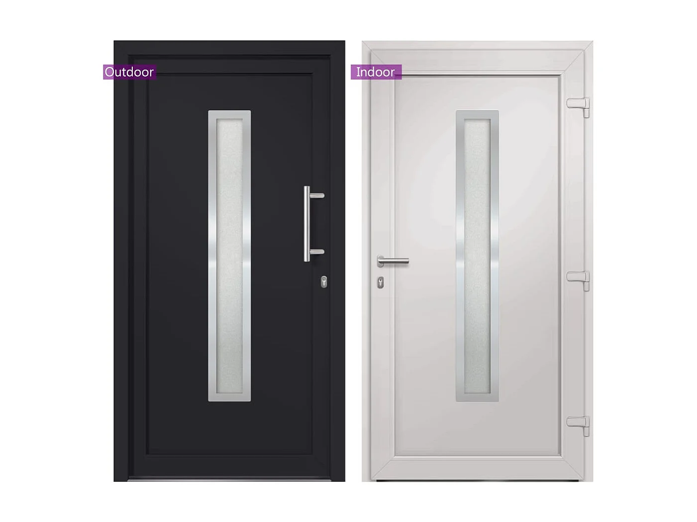 Porte d'entrée Anthracite 98x208 cm