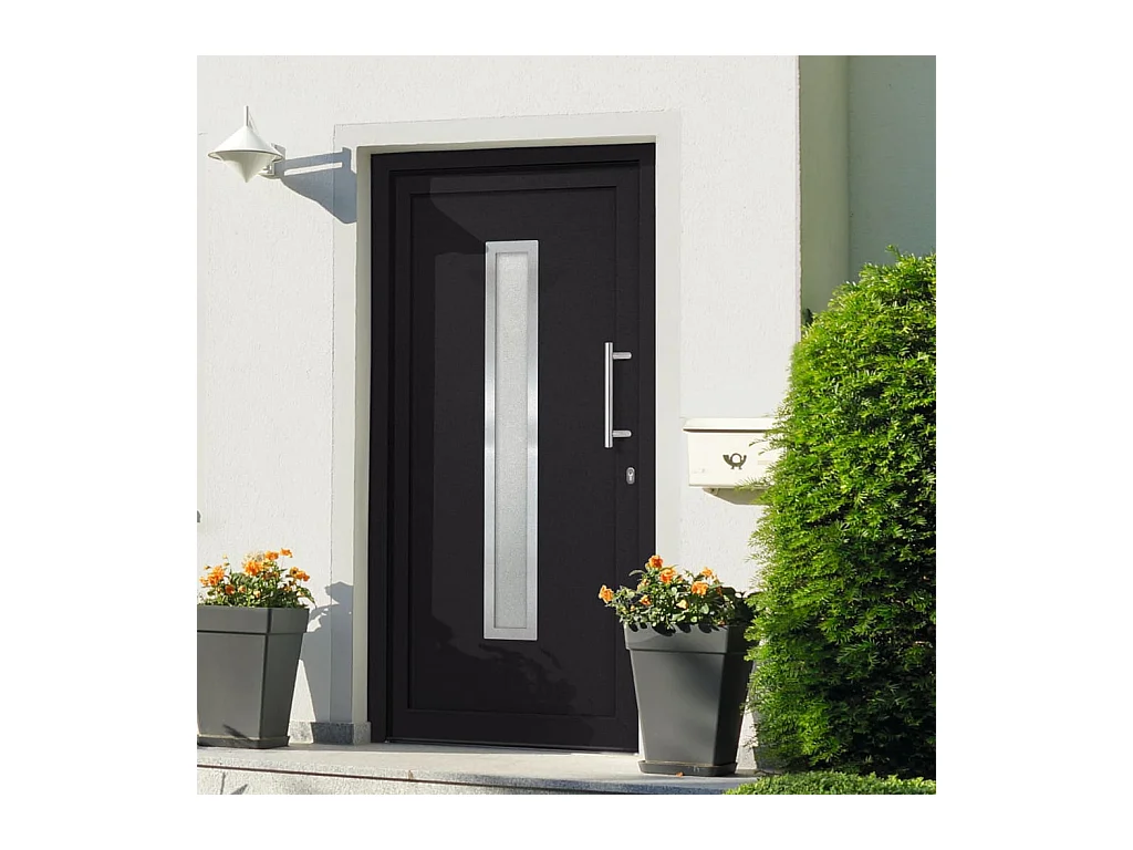 Porte d'entrée Anthracite 98x208 cm