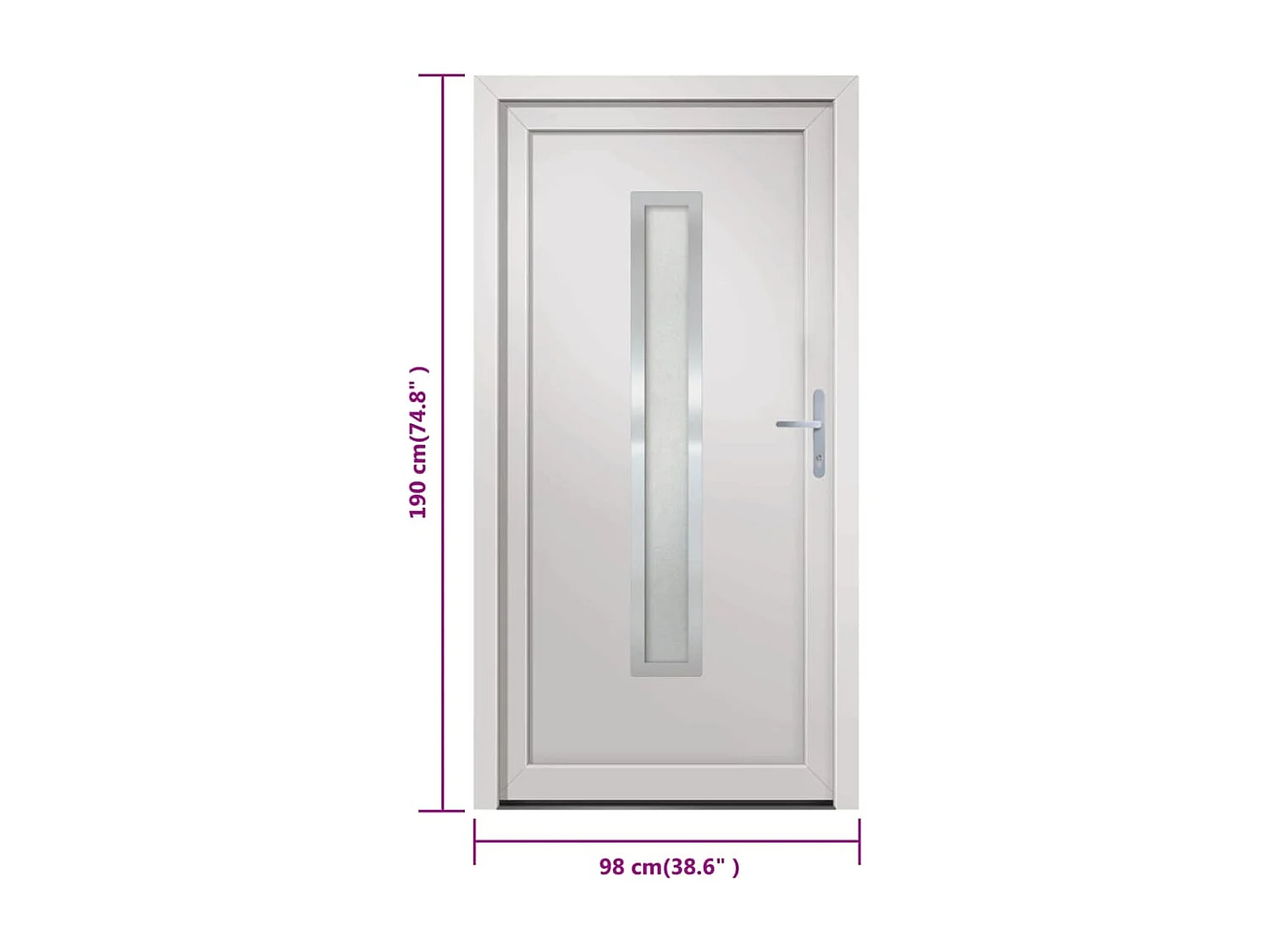 Porte d'entrée blanc 98x190 cm PVC