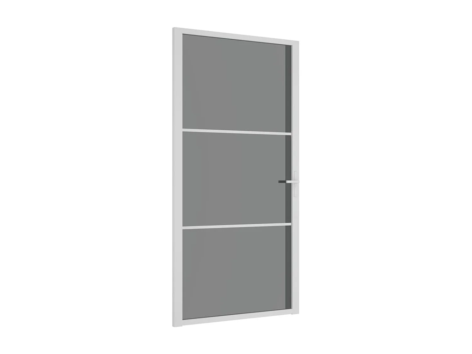 Porte intérieure 102,5x201,5 cm Blanc Verre ESG et aluminium