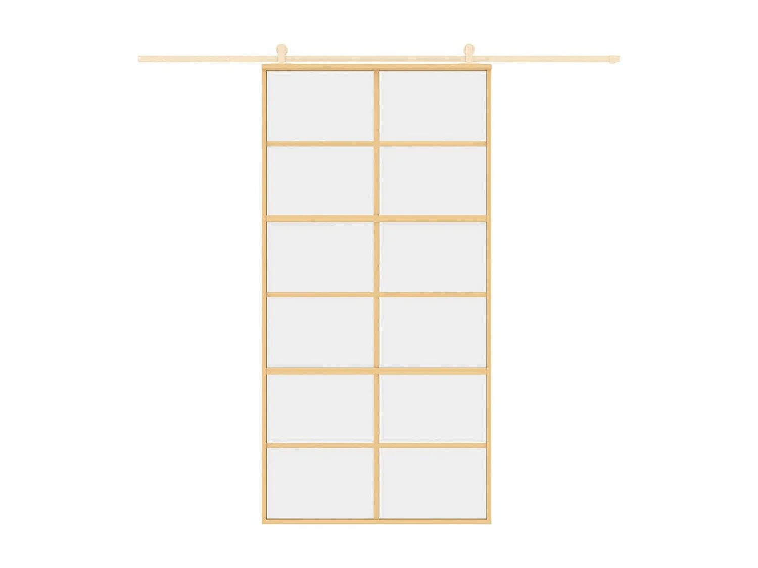 Puerta corredera dorada 102,5x205cm cristal ESG transparente y aluminio