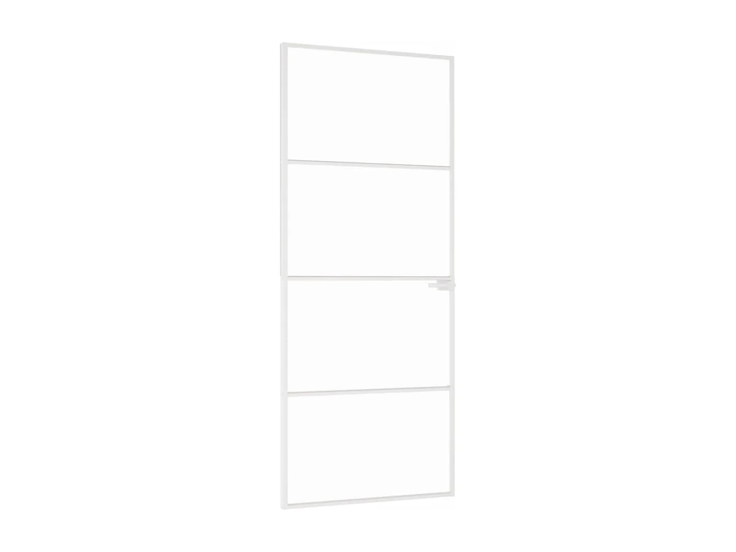 Porte d'intérieur Blanc 83x201,5 cm Trempé verre aluminium fin