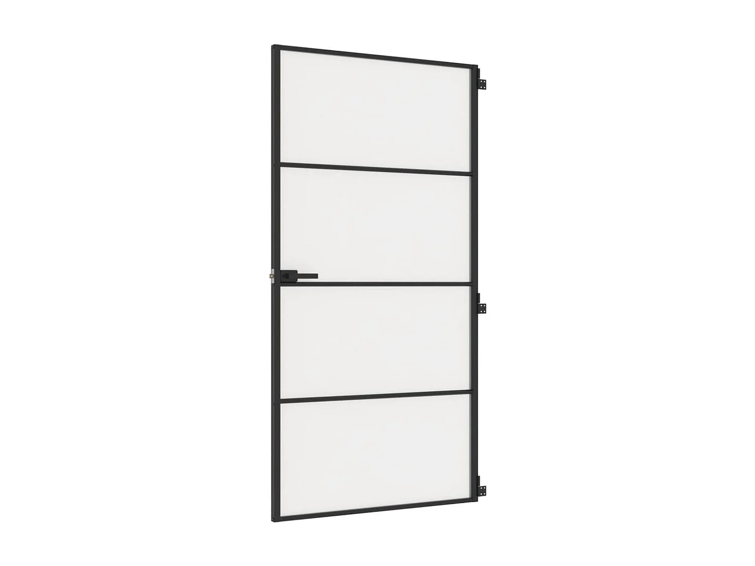 Porte intérieure mince noir verre trempé aluminium