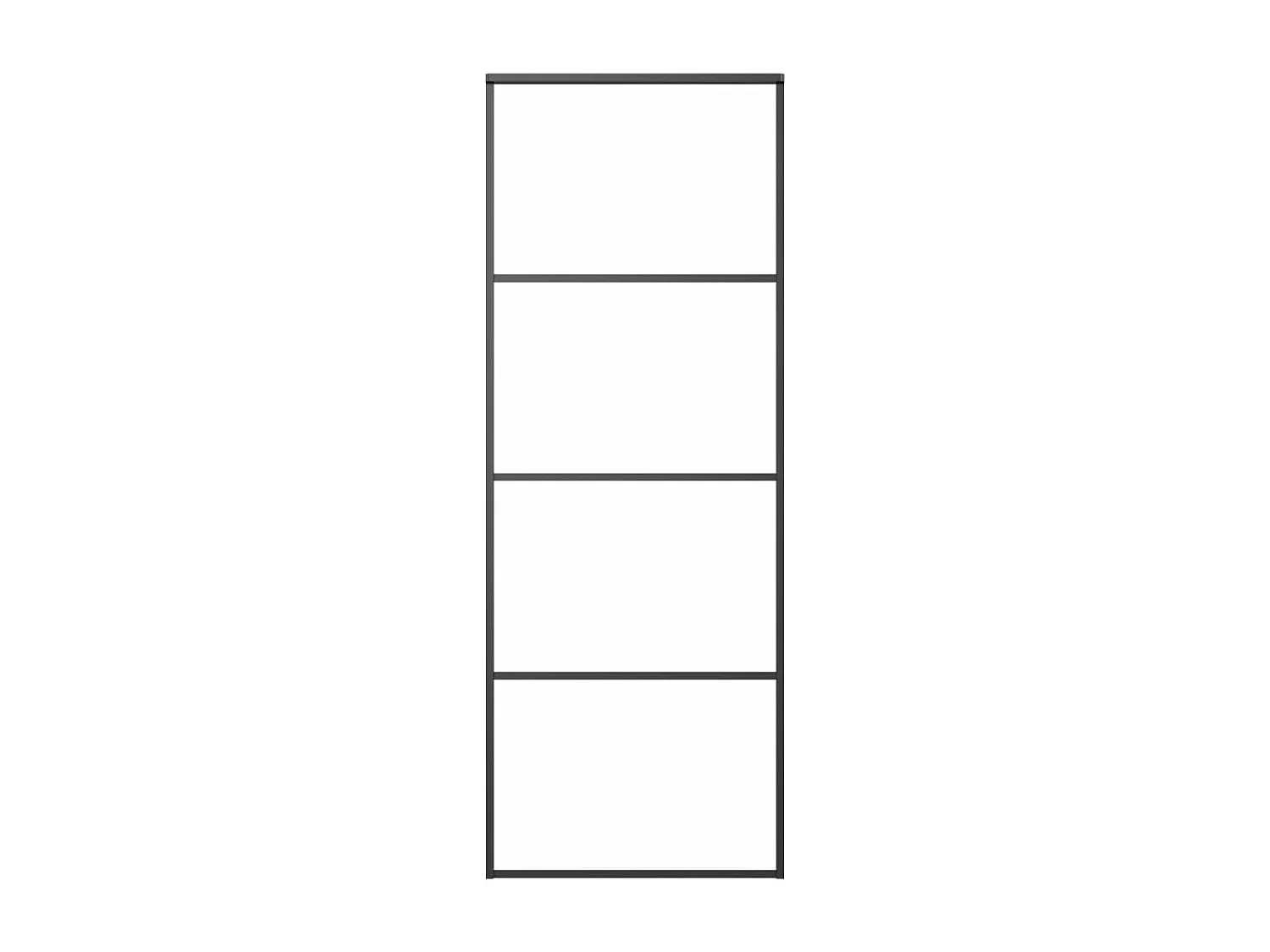 Porte coulissante Verre ESG dépoli et aluminium 76x205 cm Noir