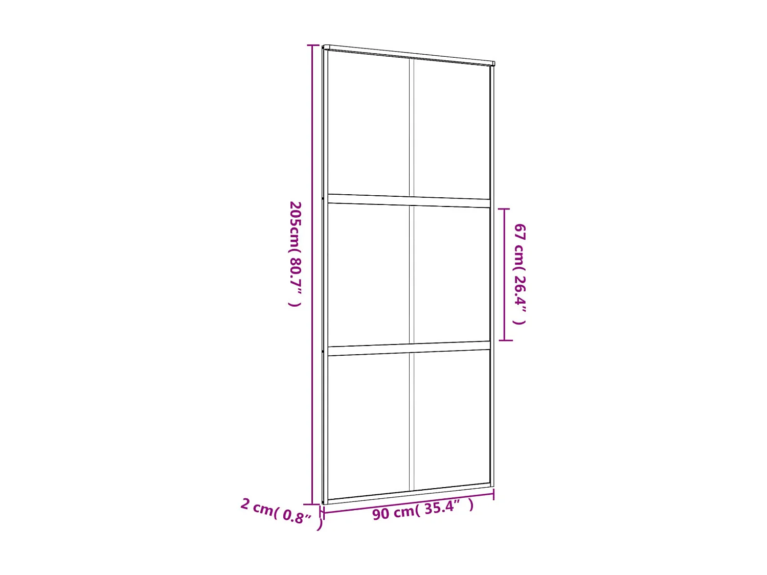 Porta de correr dourada 90x205 cm vidro ESG transparente e alumínio