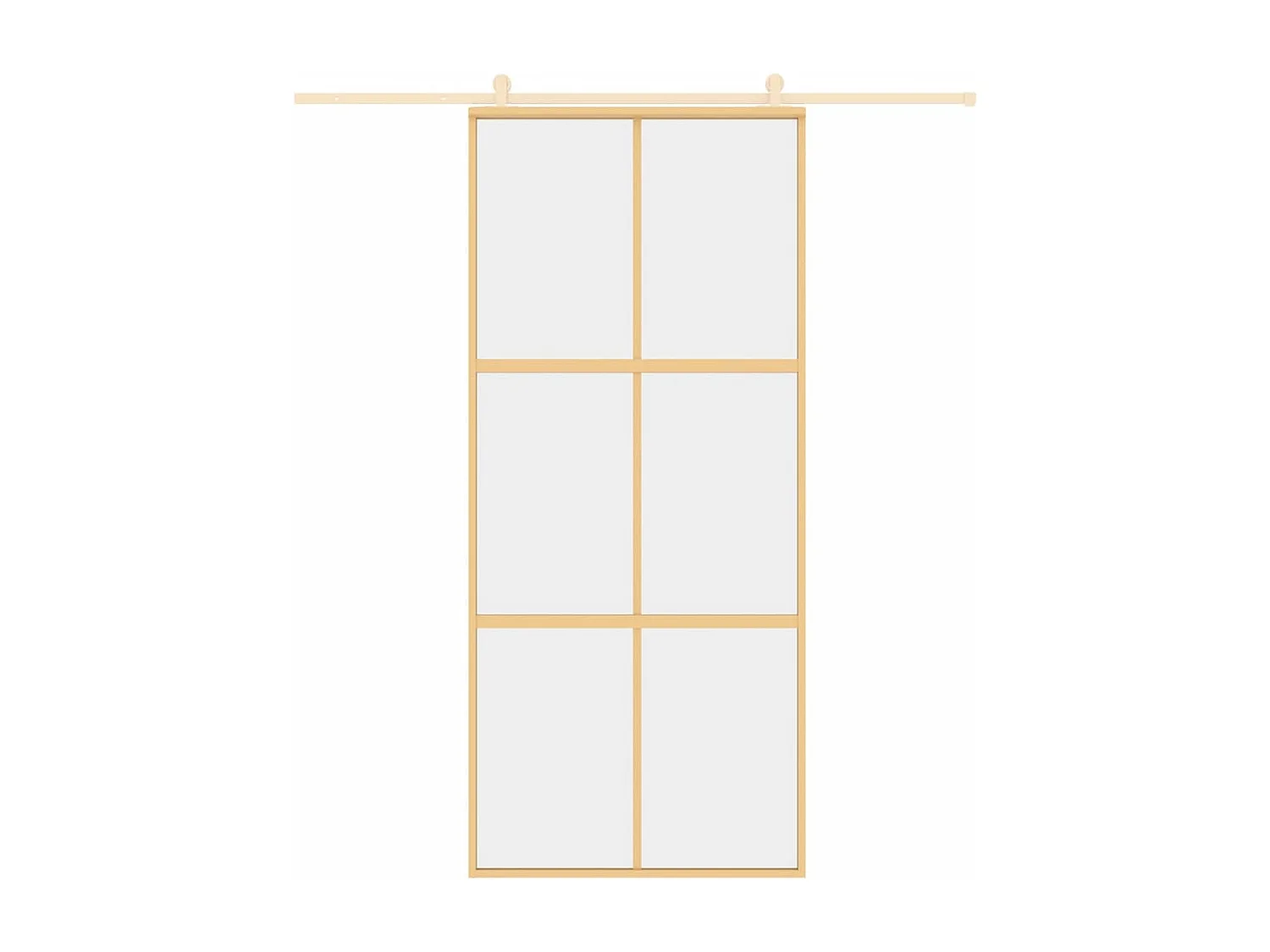 Porte coulissante doré 90x205 cm verre ESG clair et aluminium