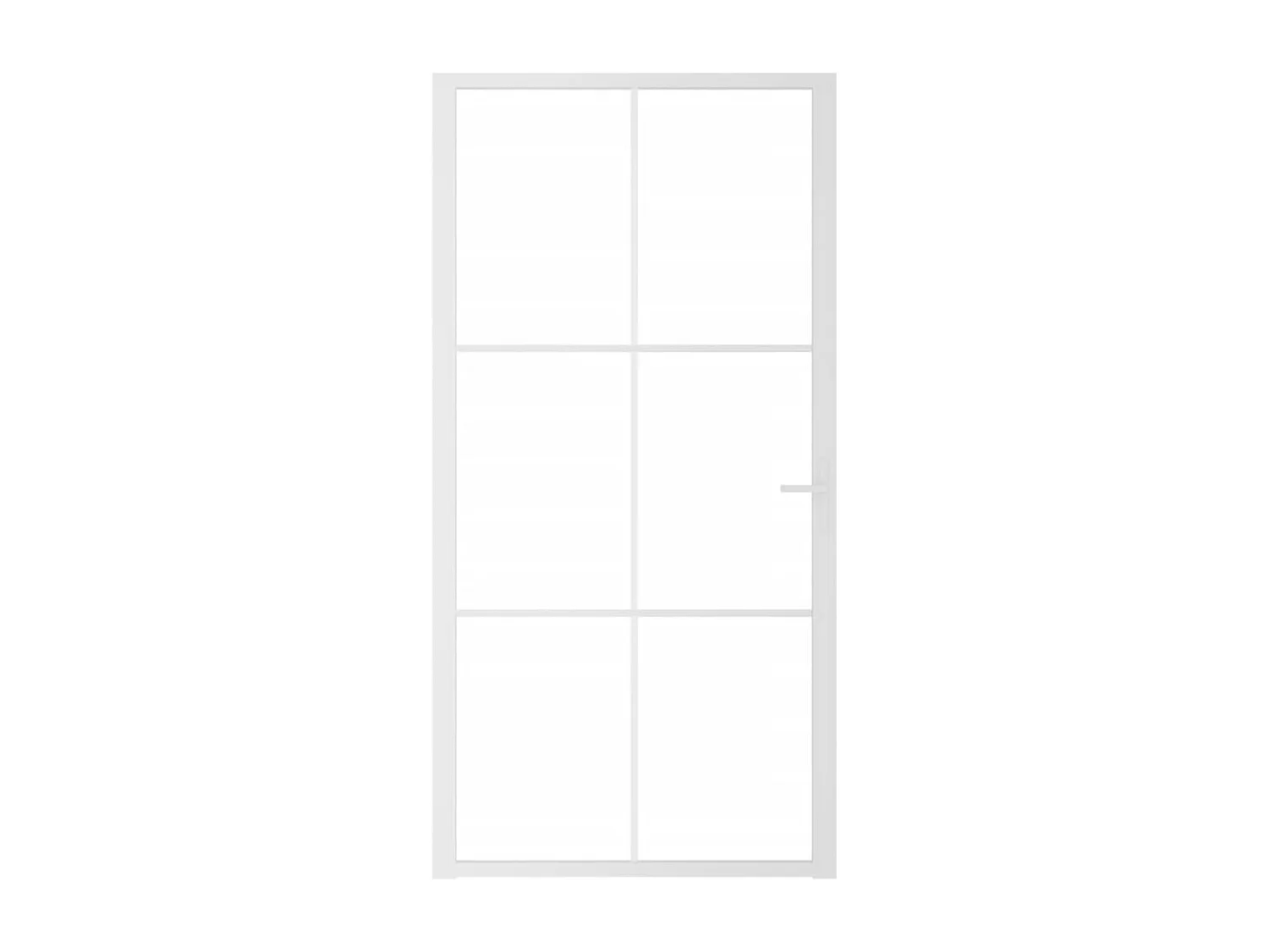 Porta da interno 102,5x201,5 cm Vetro ESG bianco e alluminio