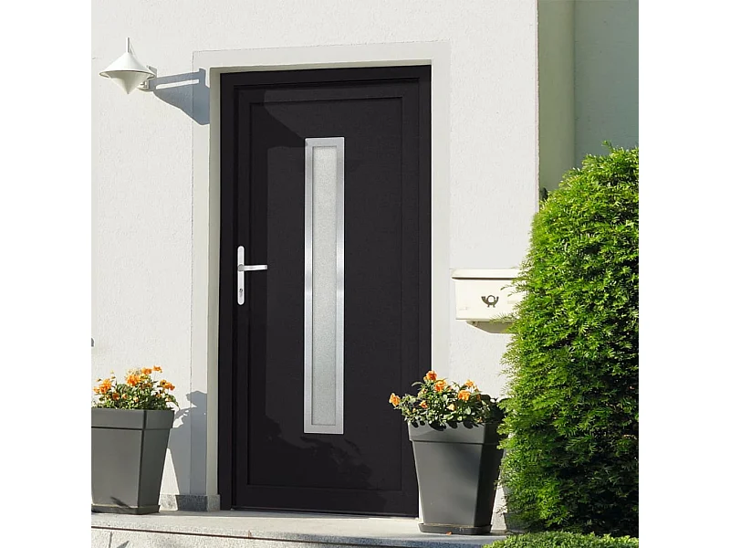 Porte d'entrée anthracite 108x208 cm PVC