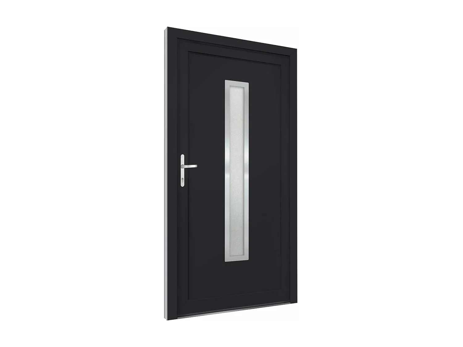Porte d'entrée anthracite 108x208 cm PVC