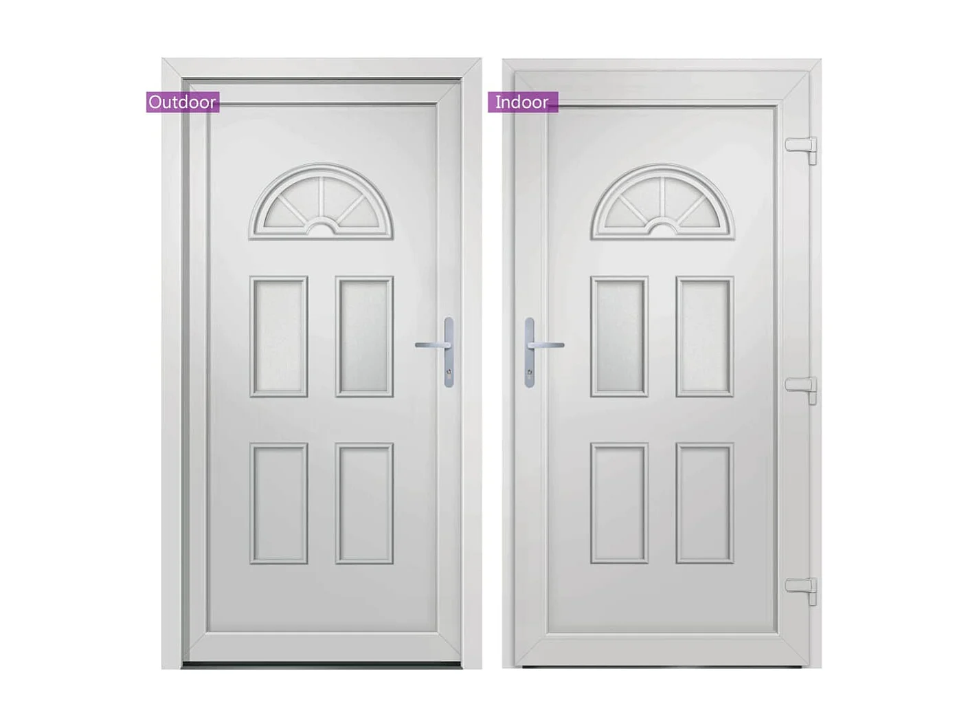 Porte d'entrée Blanc 98x208 cm PVC