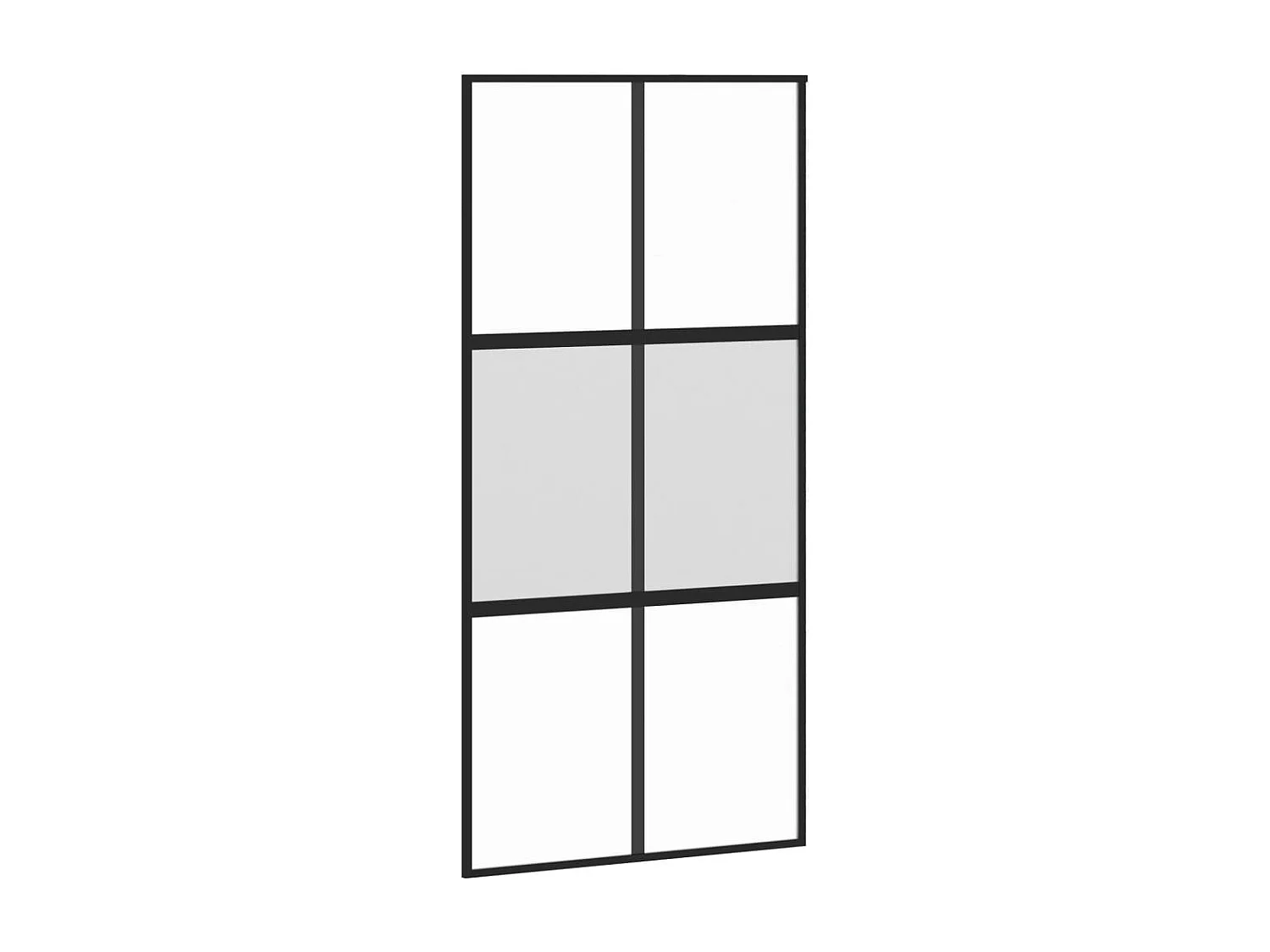 Schwarze Schiebetür 102,5 x 205 cm aus gehärtetem Aluminiumglas