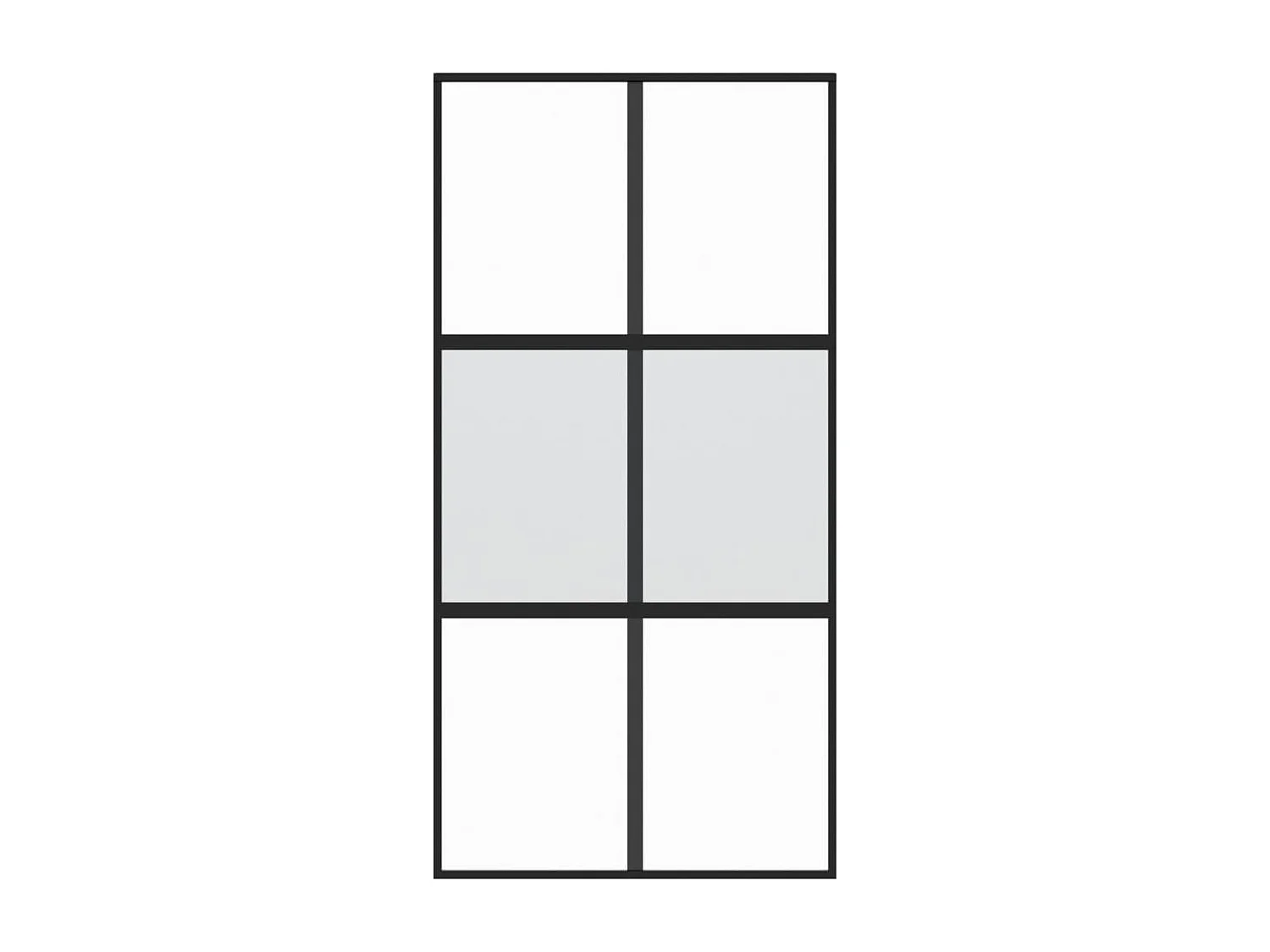 Schwarze Schiebetür 102,5 x 205 cm aus gehärtetem Aluminiumglas