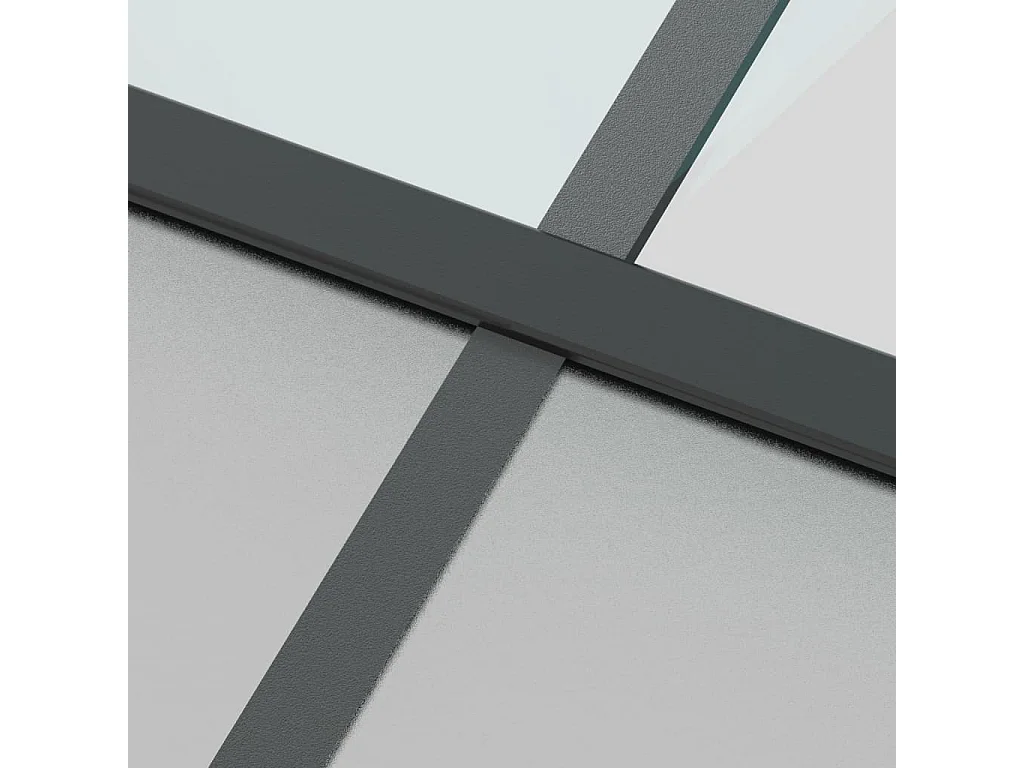 Schwarze Schiebetür 102,5 x 205 cm aus gehärtetem Aluminiumglas