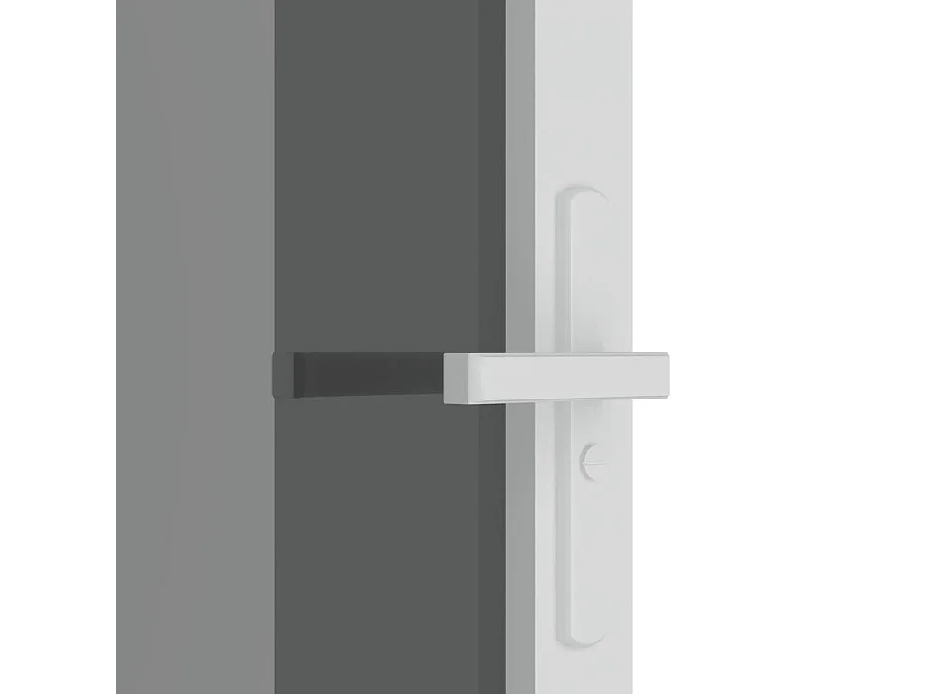 Porta da interno 83x201,5 cm Vetro ESG bianco e alluminio