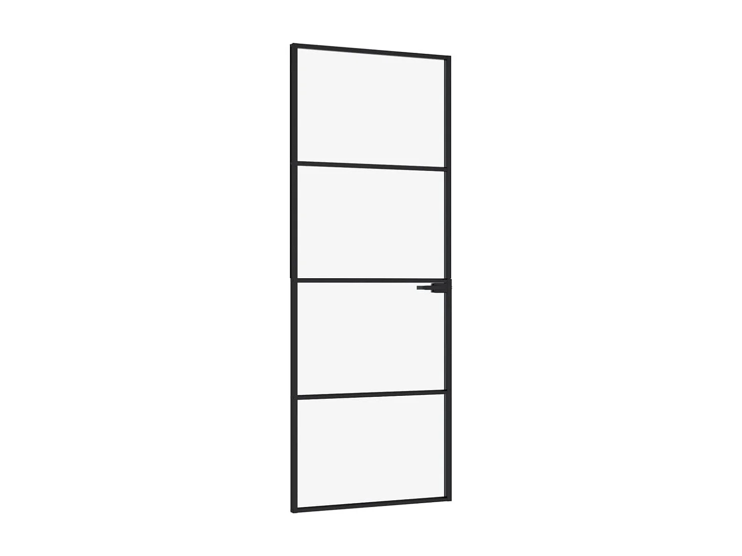 Porte d'intérieur Noir 76x201,5 cm Trempé verre aluminium fin