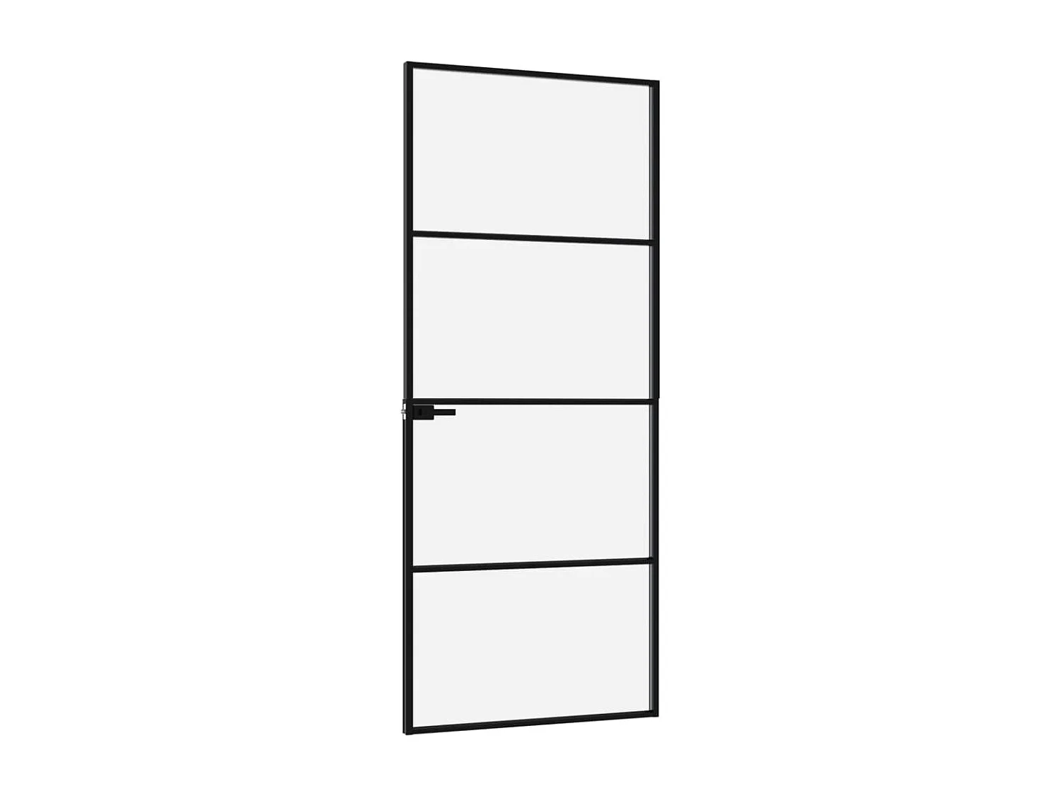 Porte d'intérieur Noir 76x201,5 cm Trempé verre aluminium fin