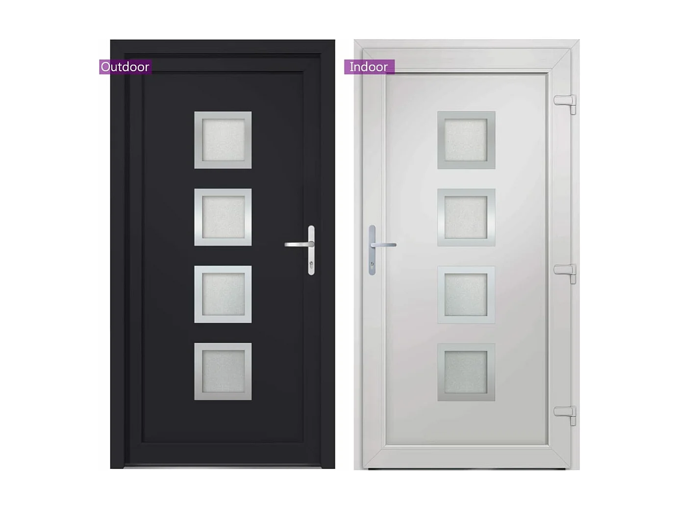 Porte d'entrée anthracite 98x200 cm PVC