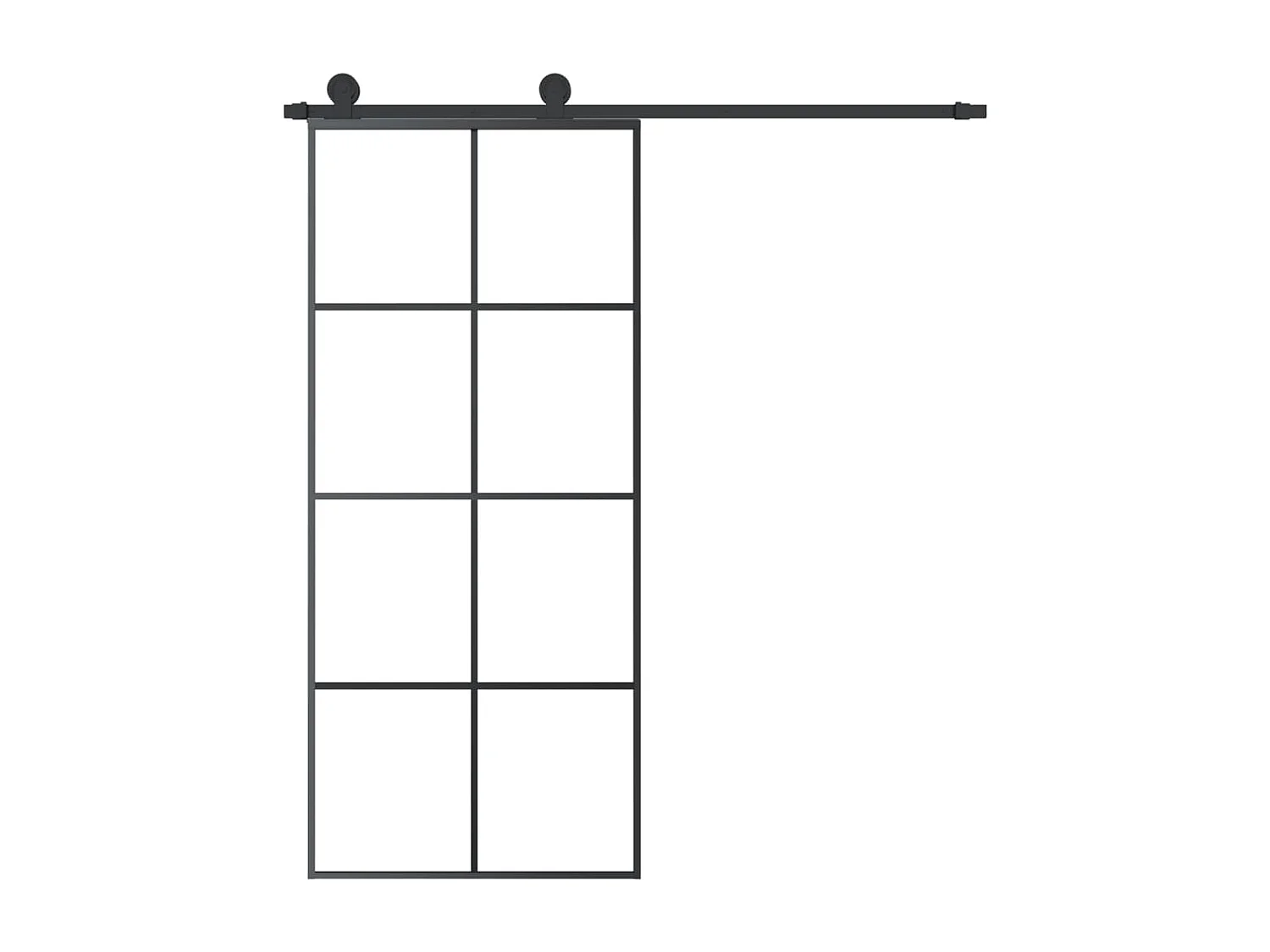 Porte coulissante avec kit de quincaillerie 90x205 cm Verre ESG
