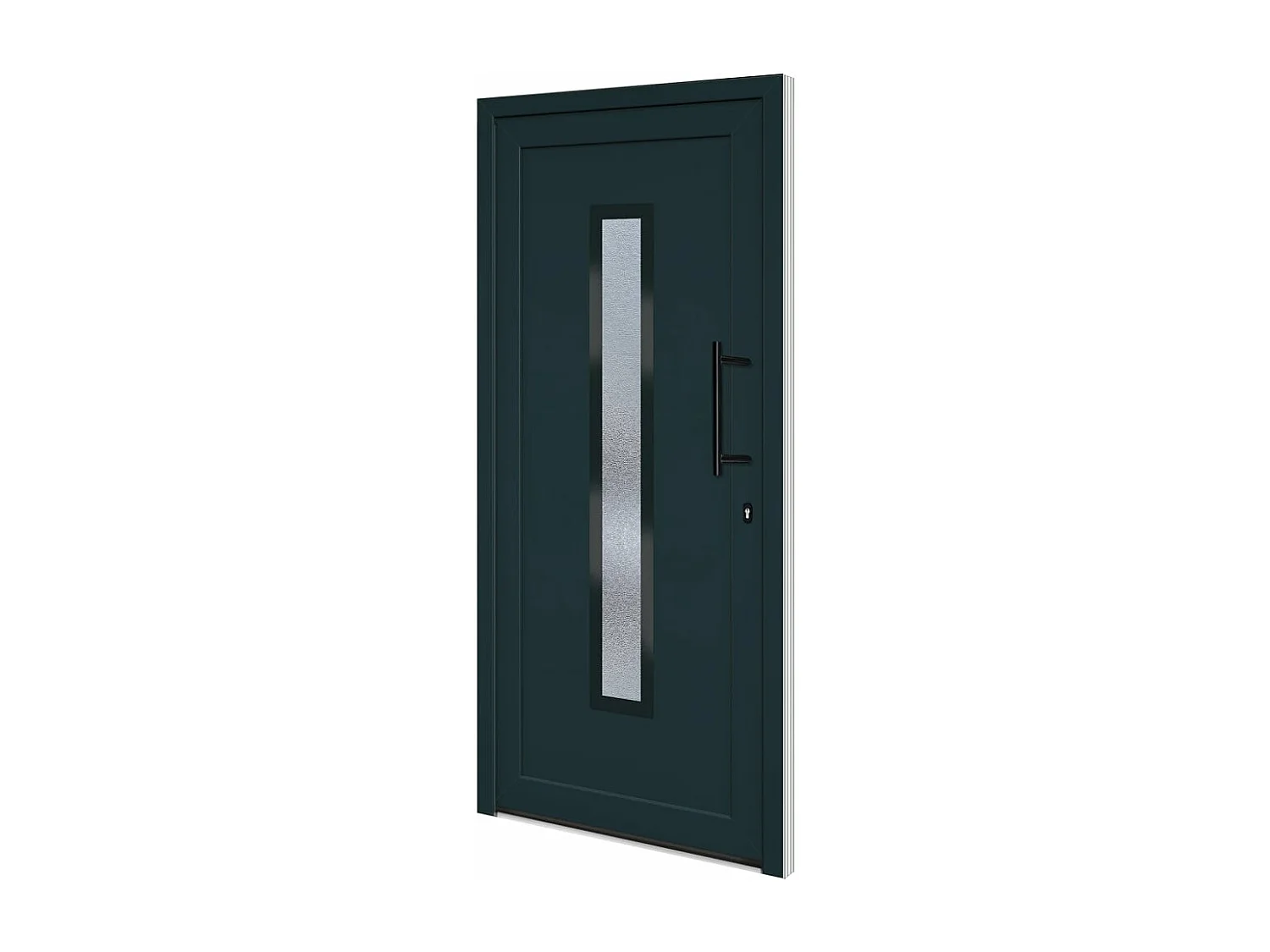 Porte d'entrée anthracite 98x208 cm PVC