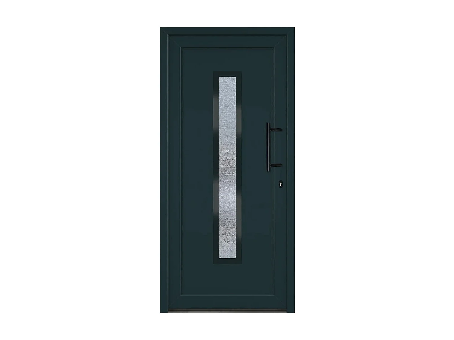 Porte d'entrée anthracite 98x208 cm PVC