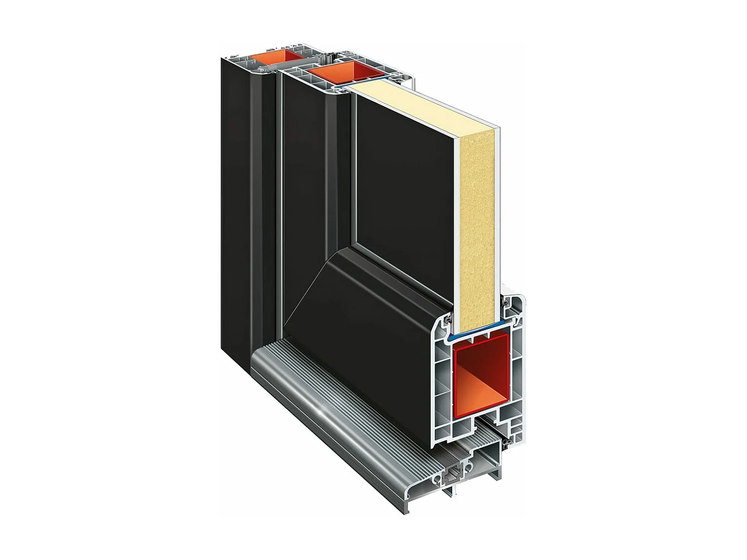 Porte d'entrée anthracite 98x208 cm PVC