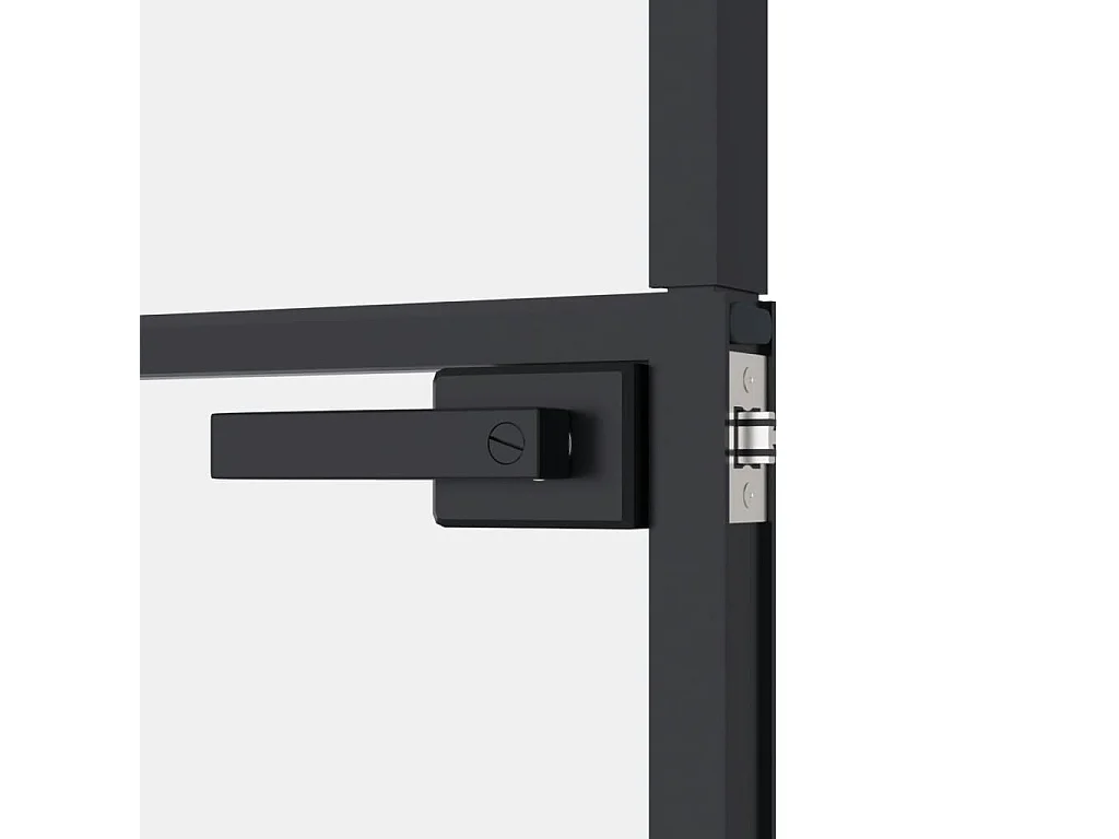 Porta da interno Nera 83x201,5 cm Vetro sottile alluminio temperato