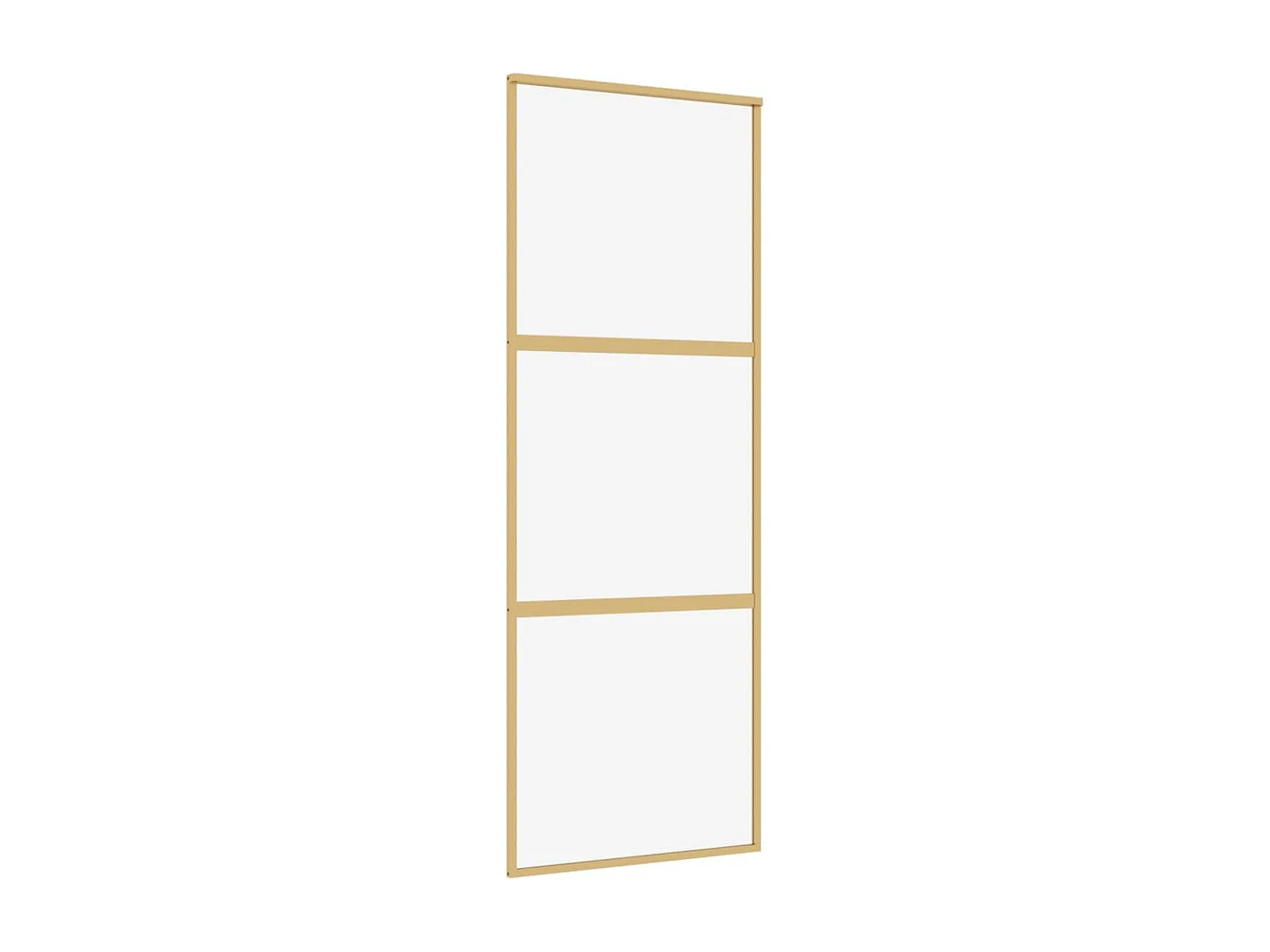 Puerta corredera dorada 76x205 cm cristal ESG transparente y aluminio