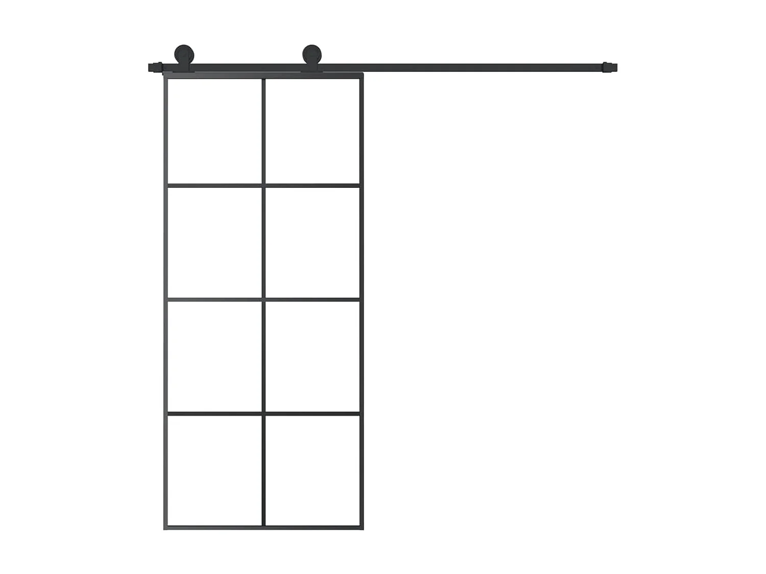 Porta scorrevole con kit ferramenta 90x205 cm vetro ESG