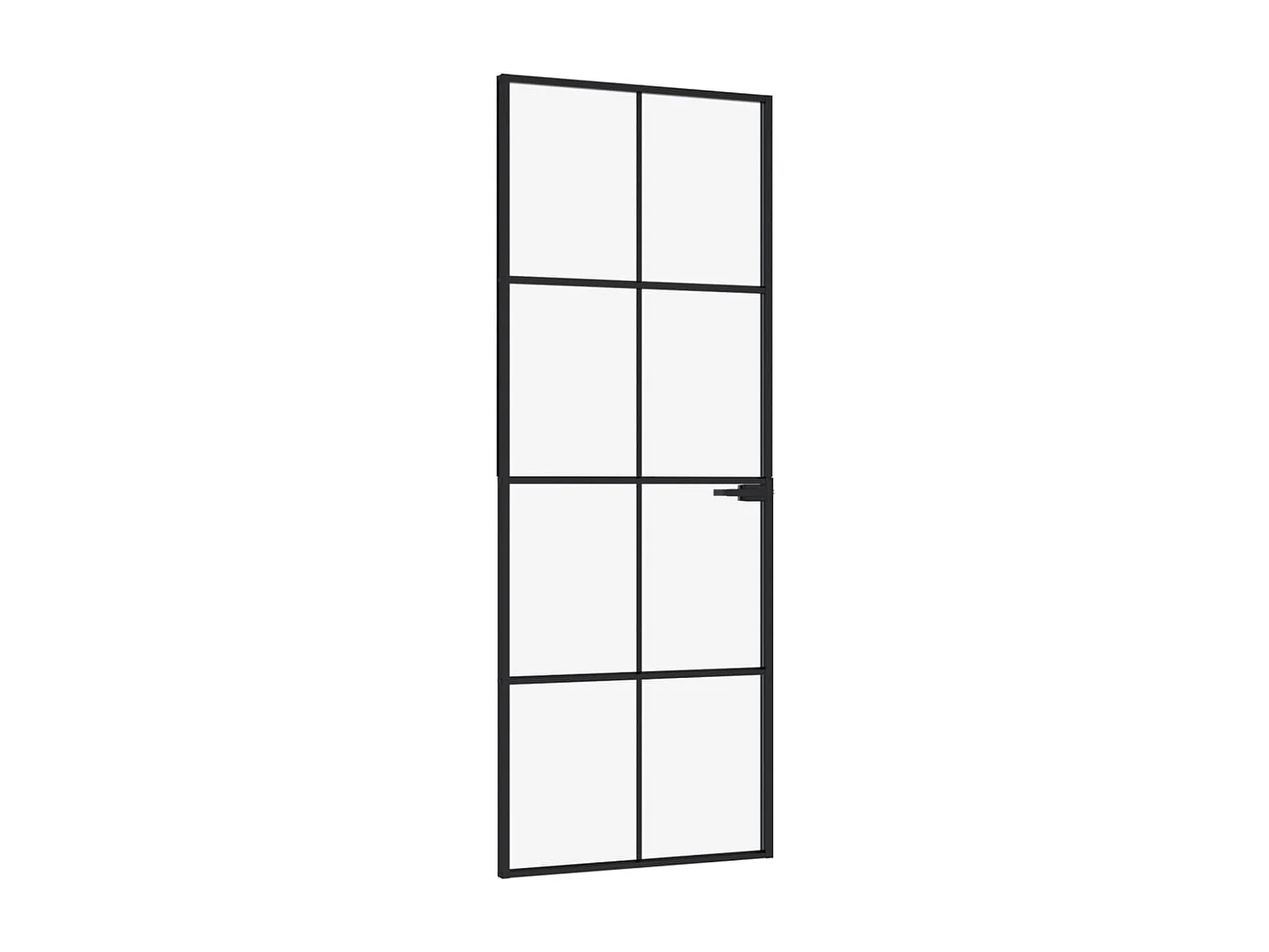 Puerta interior Negro 76x201,5 cm Vidrio fino aluminio templado