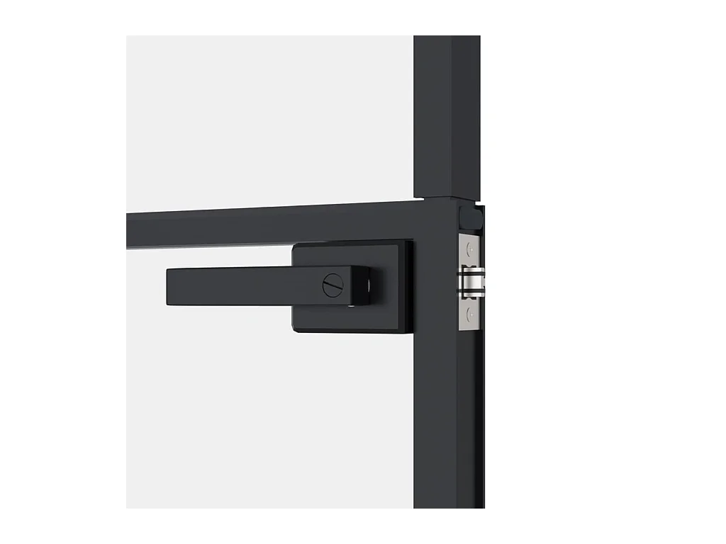 Puerta interior Negro 76x201,5 cm Vidrio fino aluminio templado