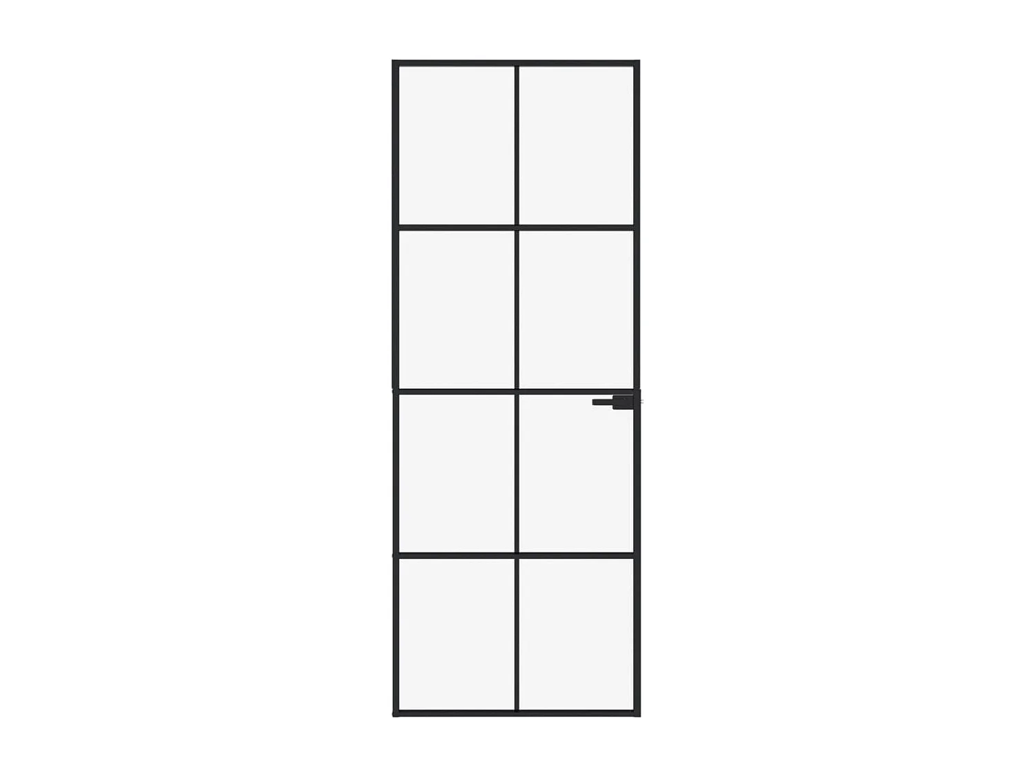 Porte d'intérieur Noir 76x201,5 cm Trempé verre aluminium fin