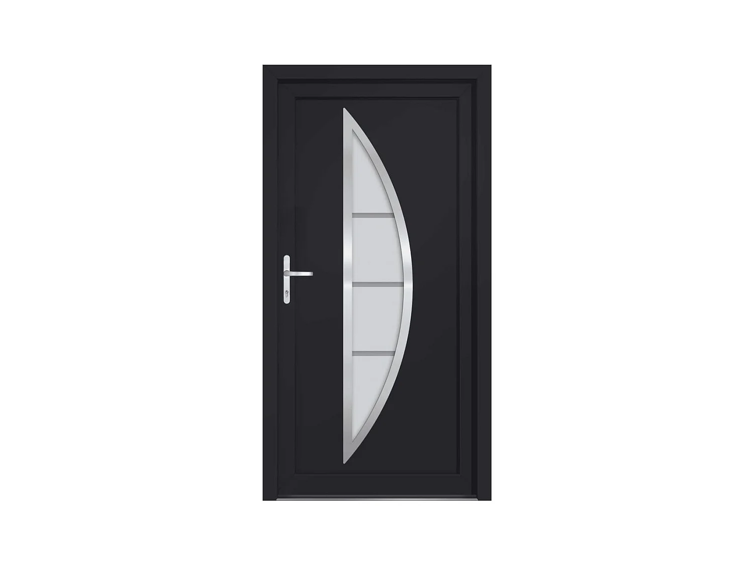 Porte d'entrée anthracite 108x208 cm PVC