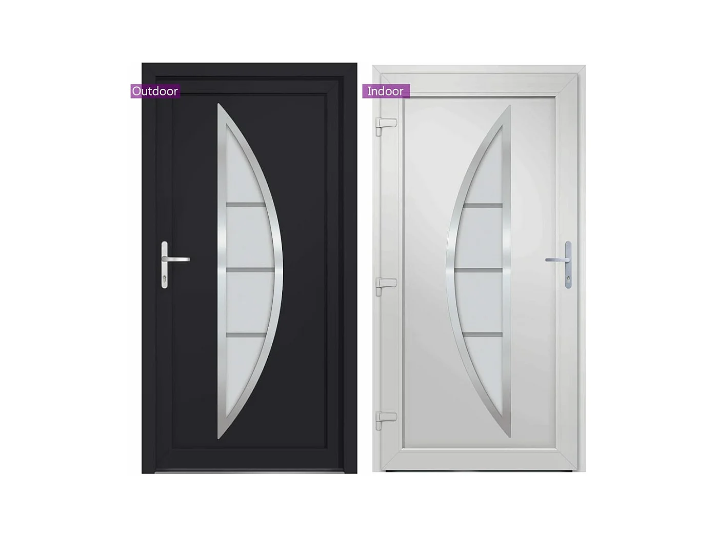 Porte d'entrée anthracite 108x208 cm PVC