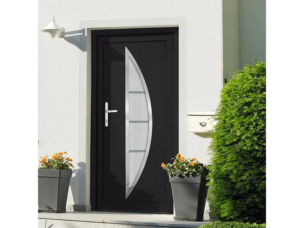 Porte d'entrée anthracite 108x208 cm PVC
