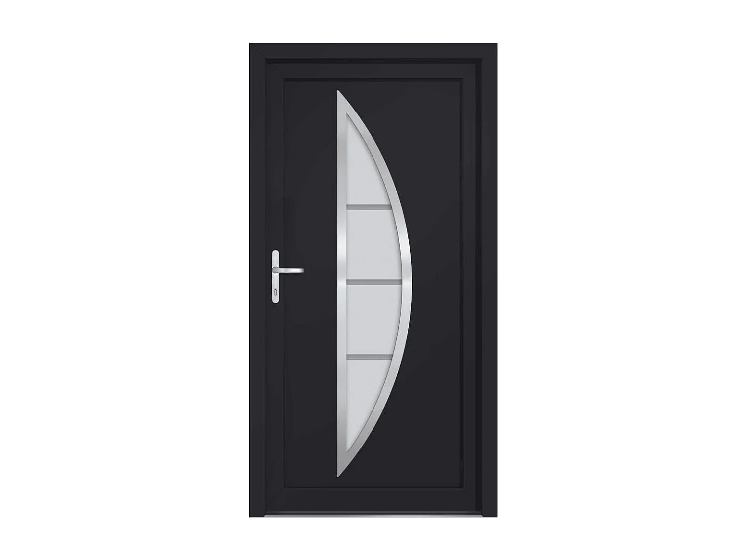 Porte d'entrée anthracite 108x208 cm PVC