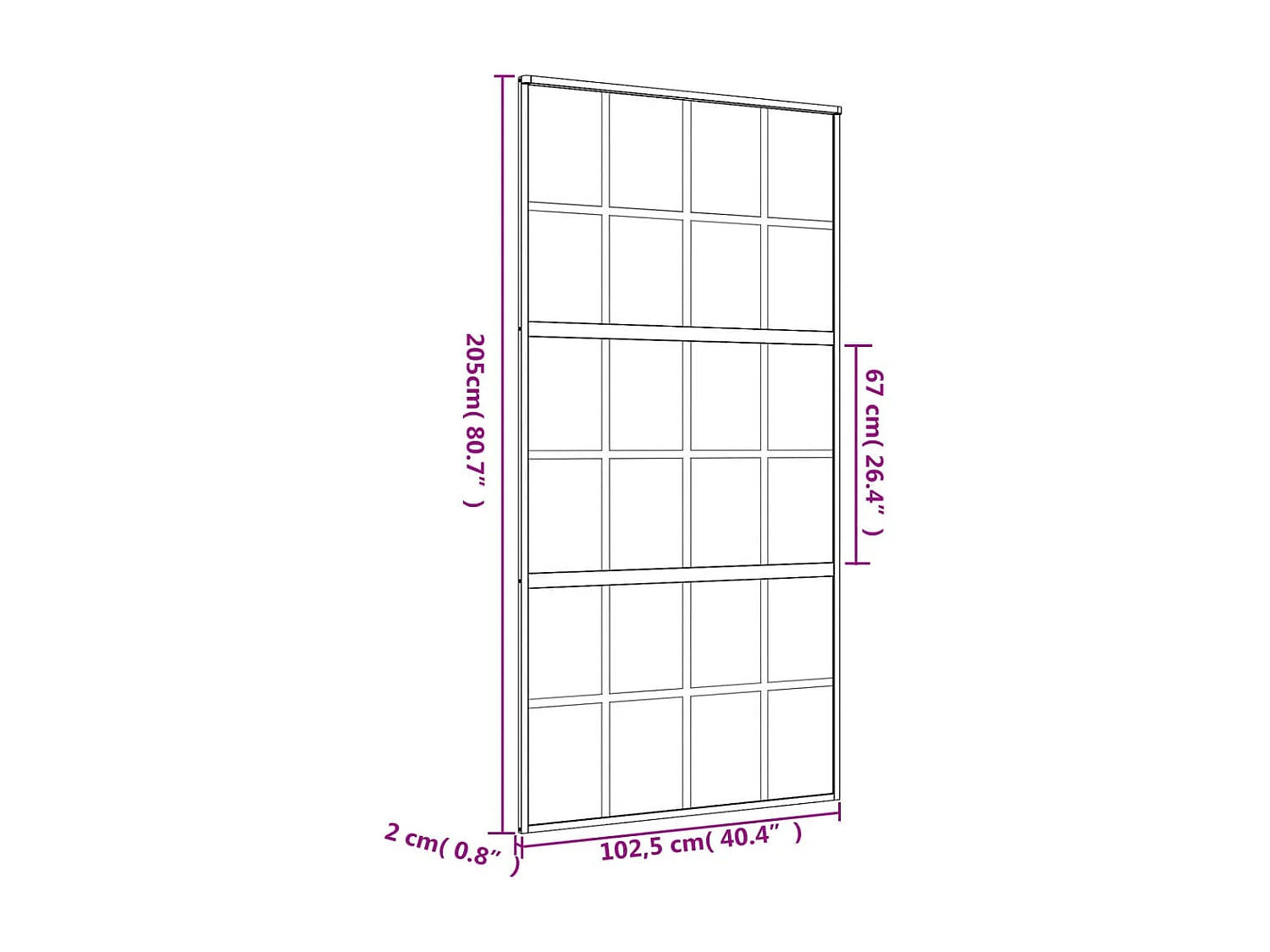 Porta scorrevole Golden 102,5x205 cm vetro ESG trasparente e alluminio