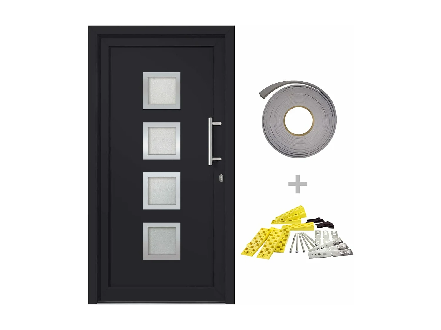 Porte d'entrée Anthracite 98x200 cm