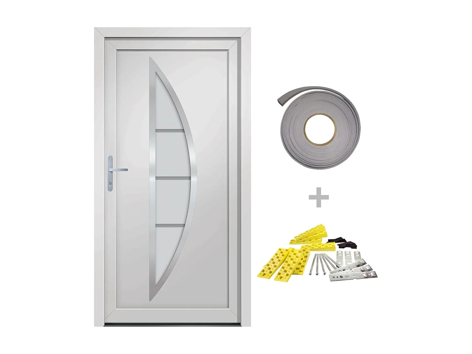 Porta d'ingresso PVC Bianco 108x208 cm