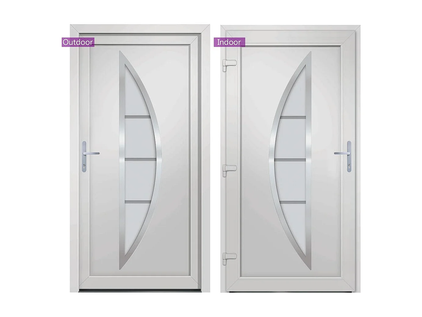 Porta d'ingresso PVC Bianco 108x208 cm