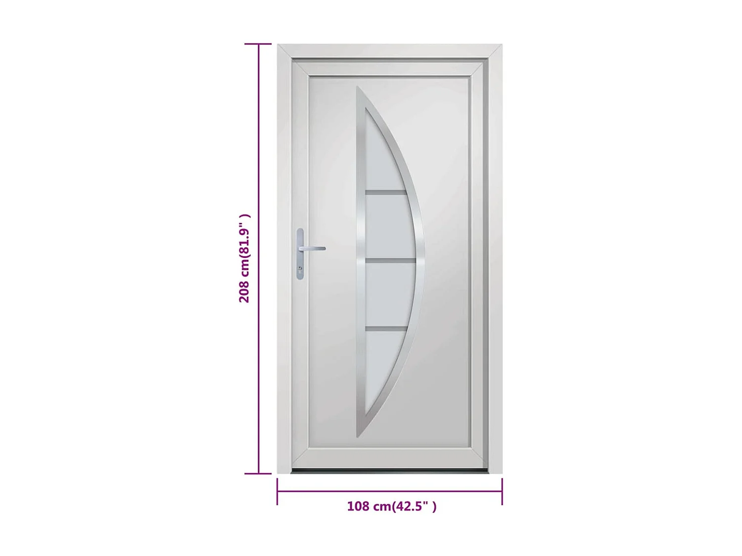 Porta d'ingresso PVC Bianco 108x208 cm