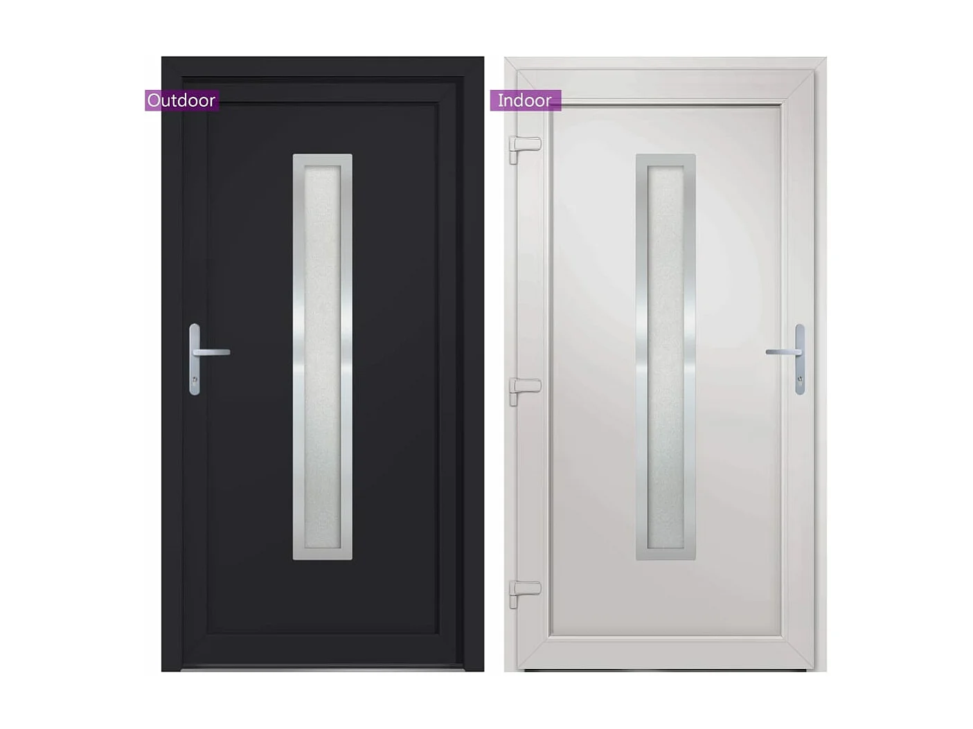 Porta d'ingresso antracite 98x190 cm PVC