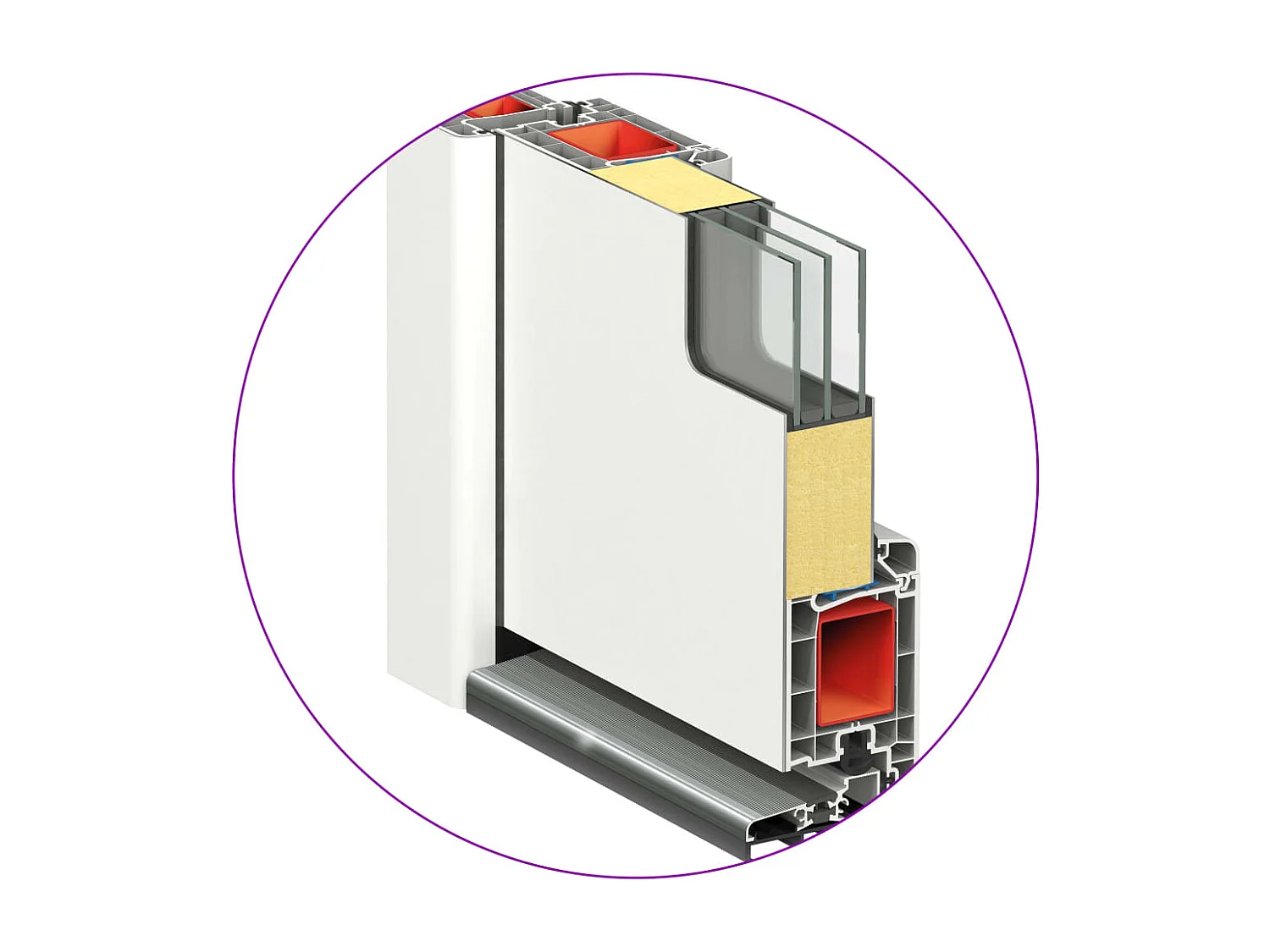 Eingangstür Aluminium und PVC Weiß 100x210 cm