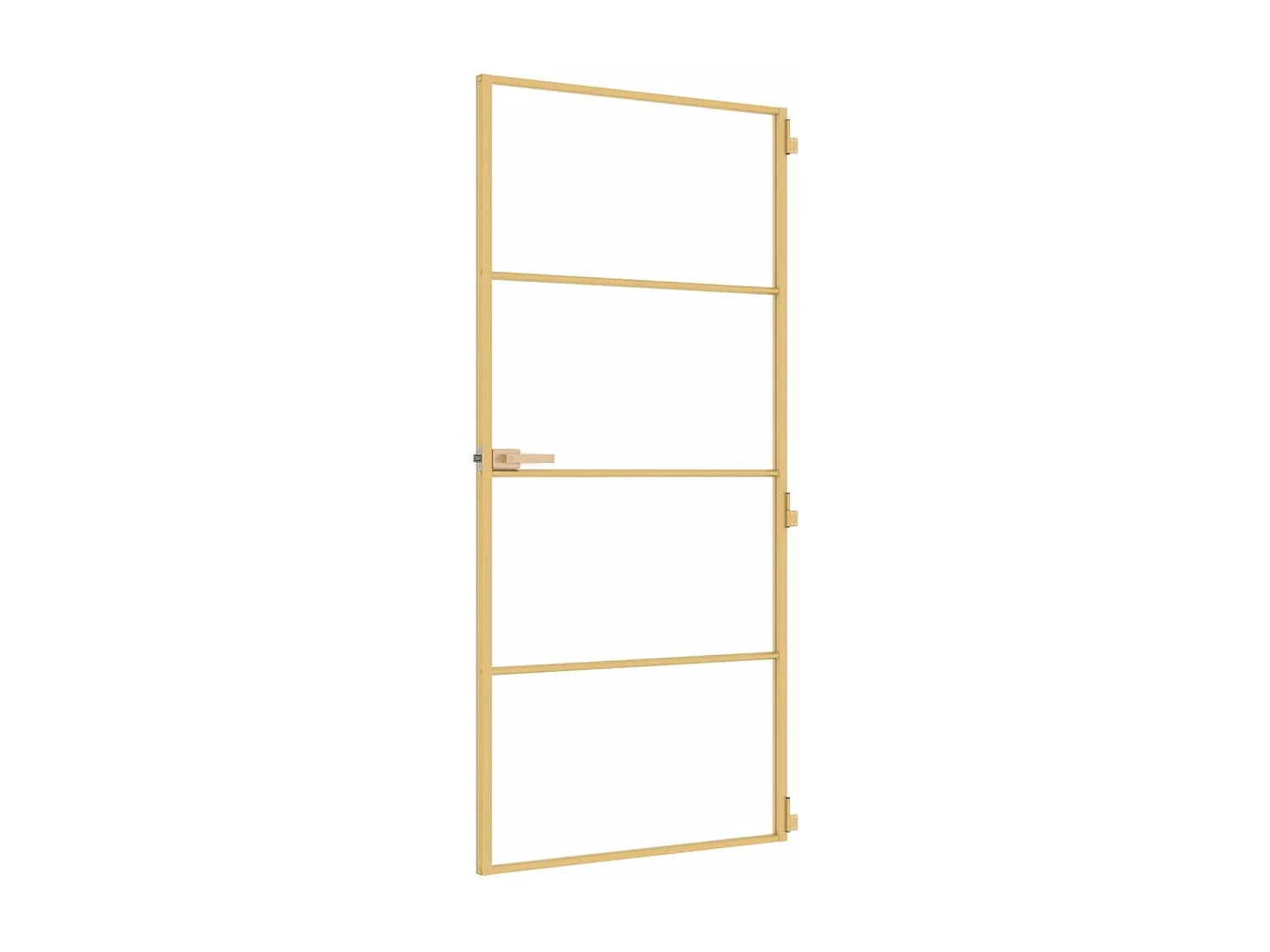 Puerta interior fina oro 93x201,5 cm cristal templado aluminio
