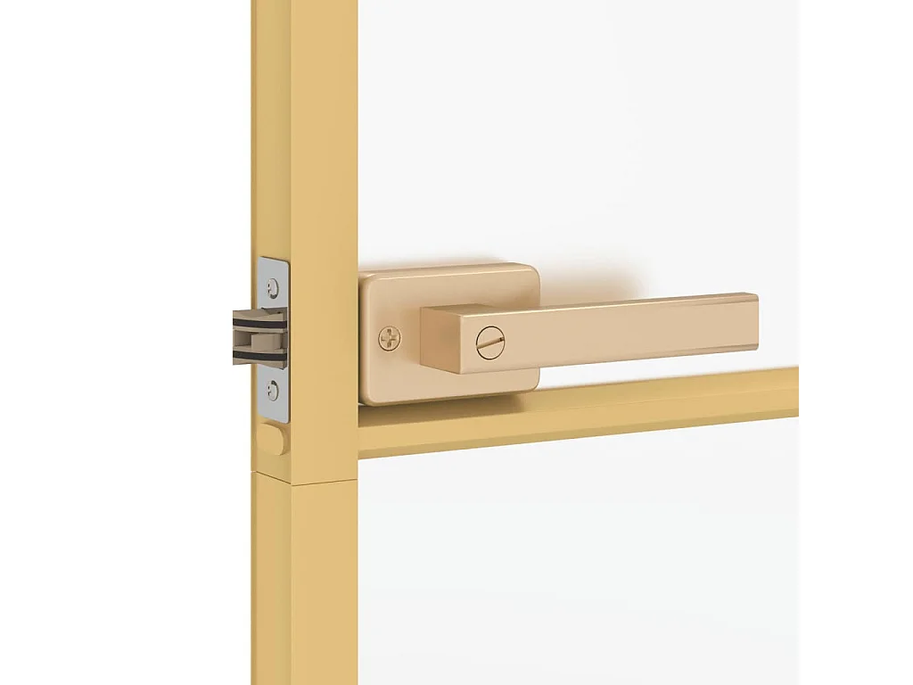 Puerta interior fina oro 93x201,5 cm cristal templado aluminio