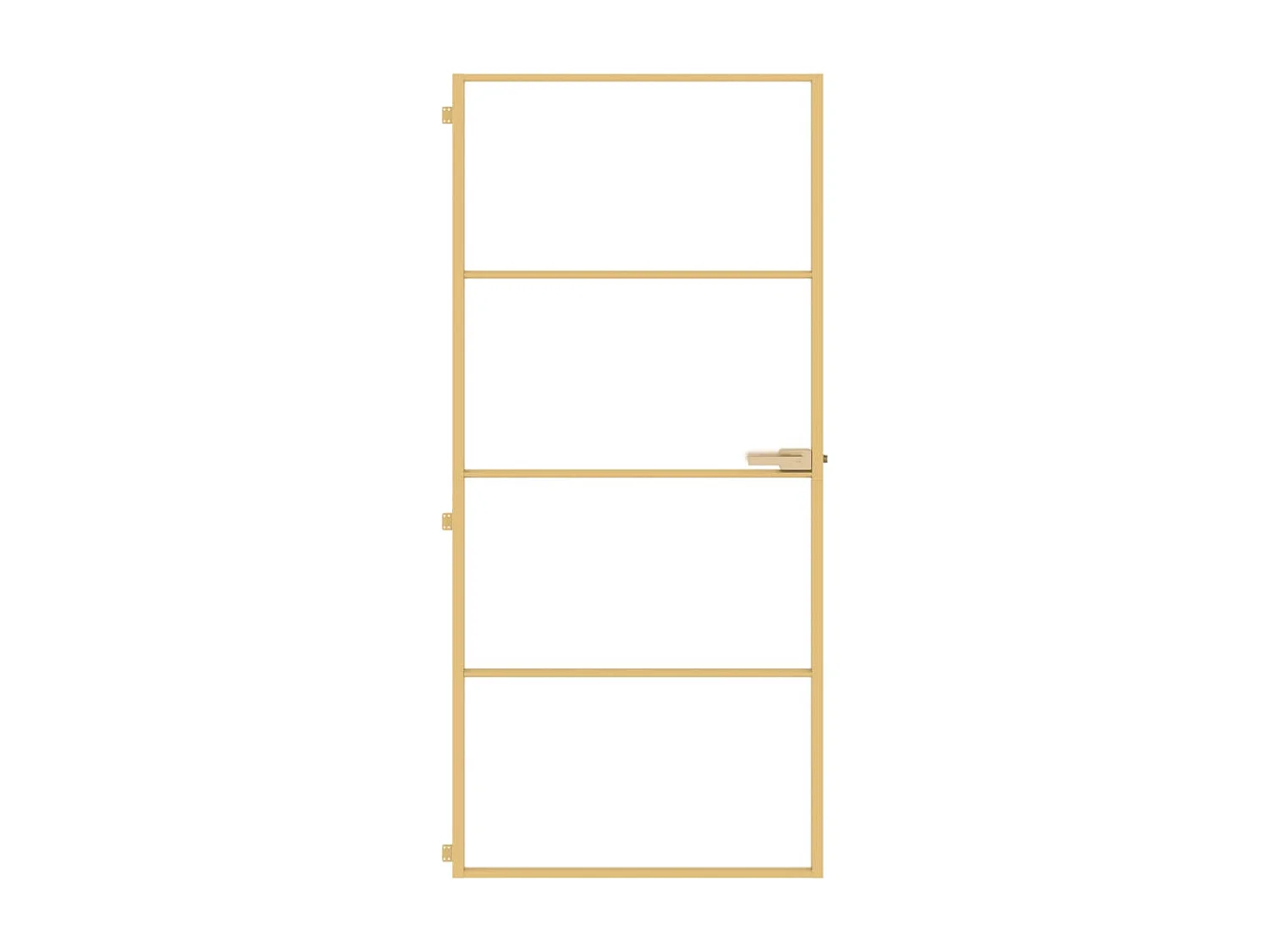 Porte intérieure mince doré 93x201,5 cm verre trempé aluminium