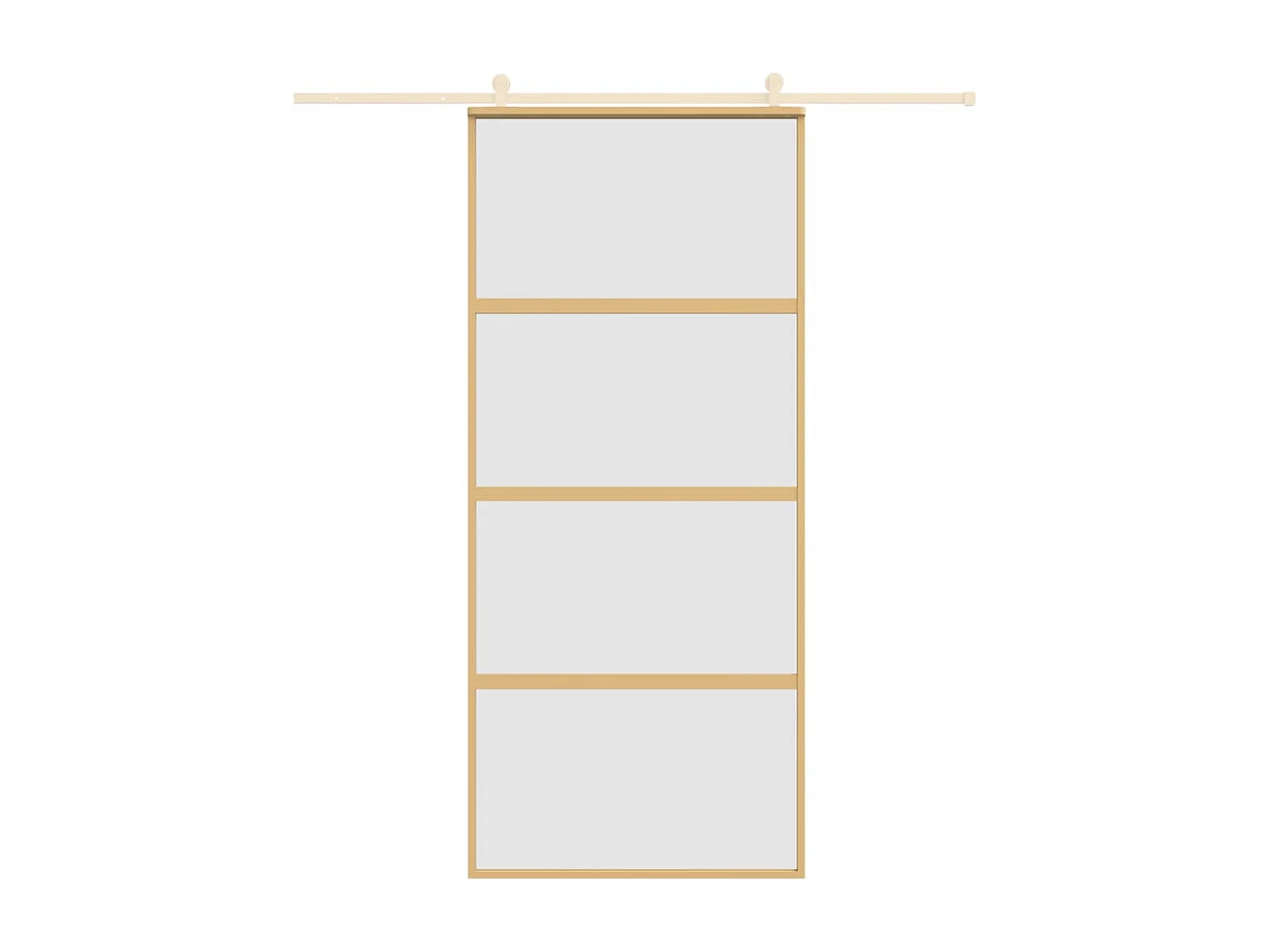 Goldene Schiebetür 90x205 cm, satiniertes ESG-Glas und Aluminium