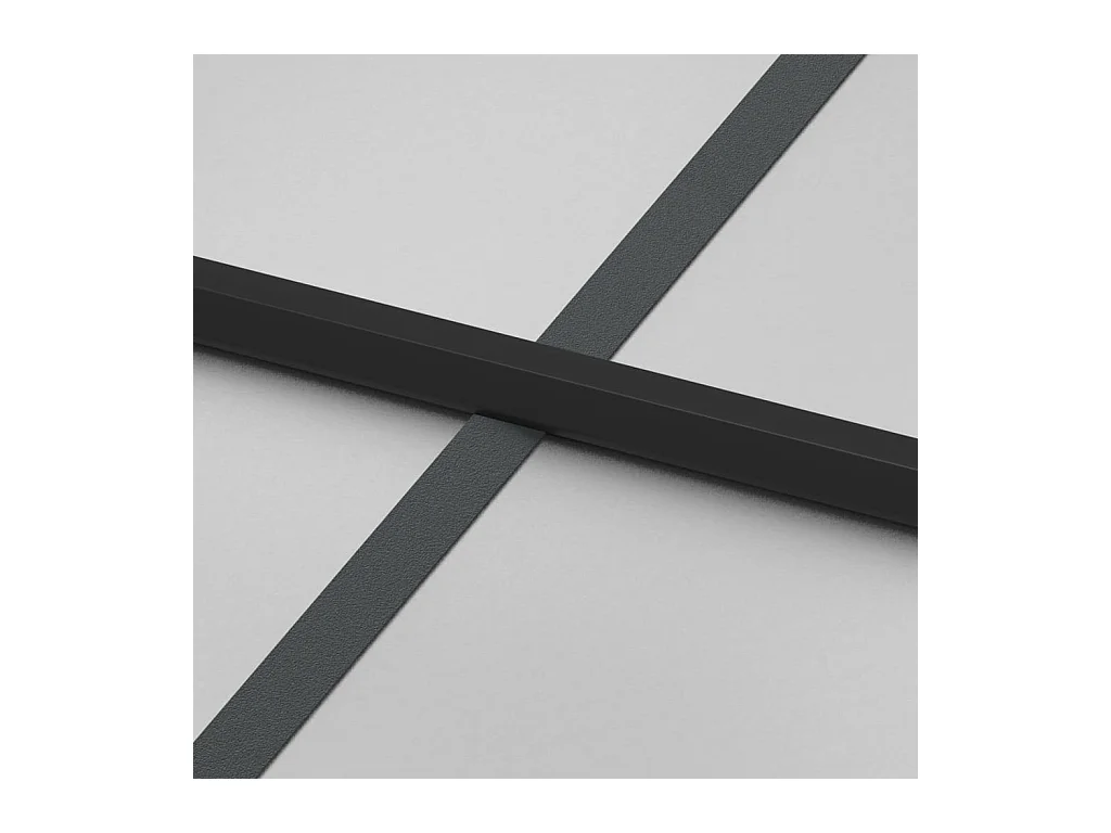 Dunne zwarte binnendeur 93x201,5 cm gehard glas aluminium