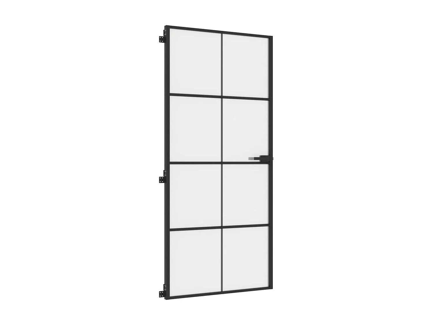 Porte intérieure mince noir 93x201,5 cm verre trempé aluminium